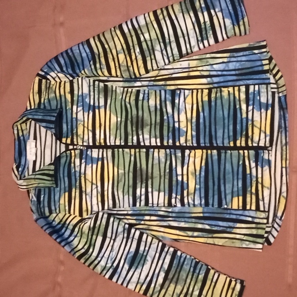 Erin London Black and White Striped Top